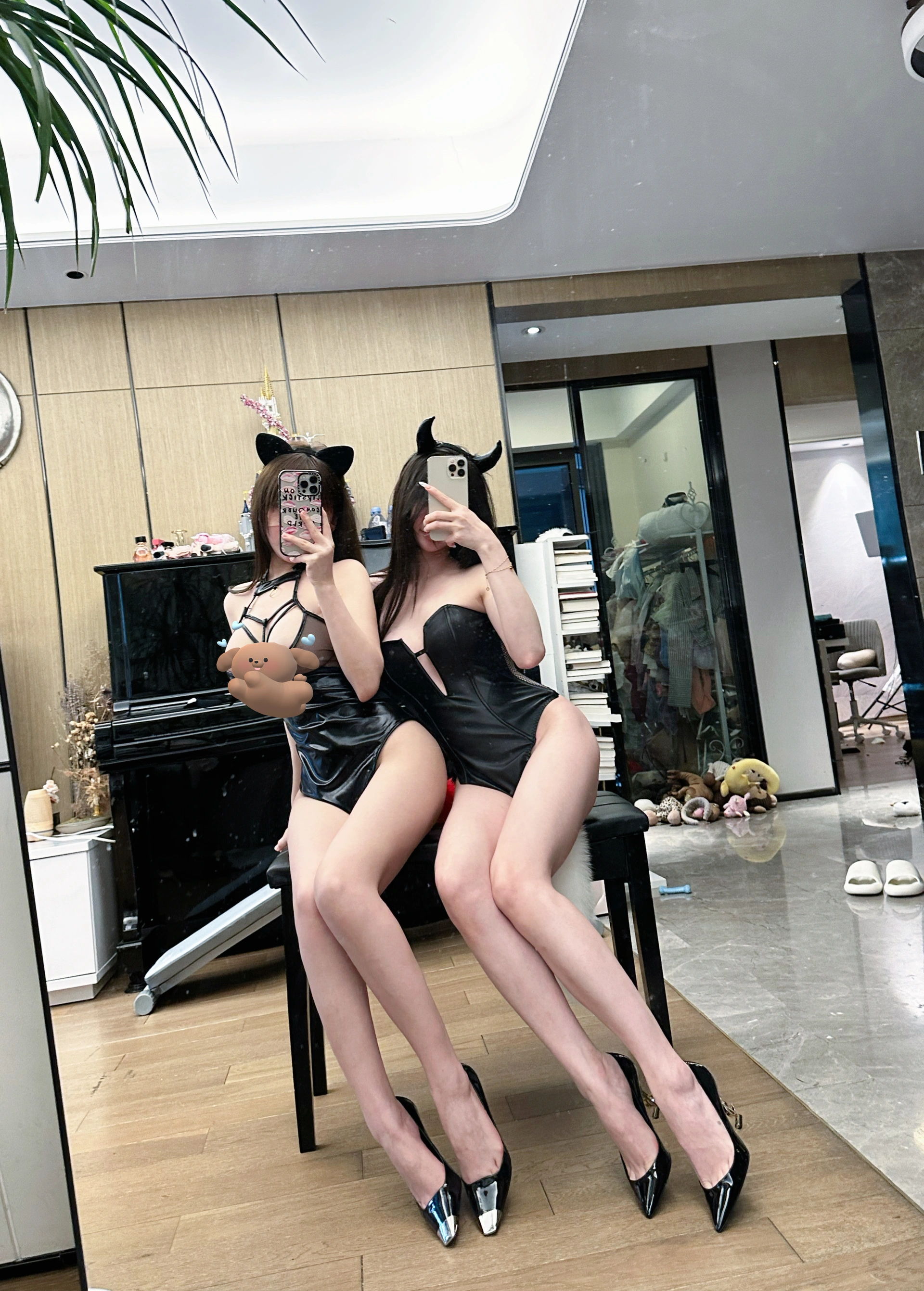 031.奔跑的晶骡儿-微密圈系列 黑色姐妹花 2